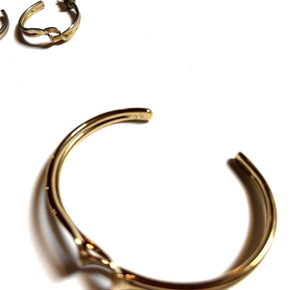 Vintage Sergio Lub California Gold & Silver Tone Twisted Metal Cuff Bracelet - Picture 3 of 7